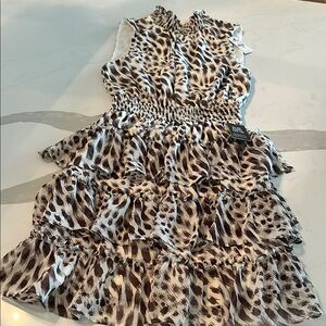 Leopard Print Ruffled Dress